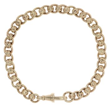 9ct Yellow Gold Rollerball Bracelet 8"