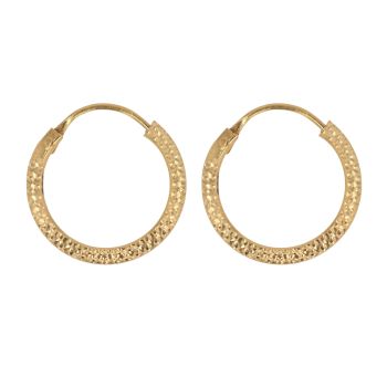 22ct Yellow Gold Textured Hoop Earrings
