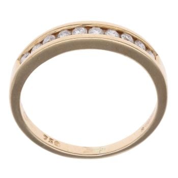 18ct Yellow Gold 0.25ct Channel Set Diamond Half Eternity Ring