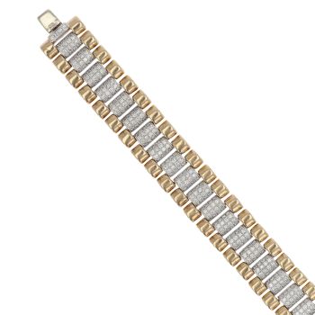 9ct Yellow Gold 4.25ct Brilliant Cut Diamond Watch Strap Style Bracelet 7.5"