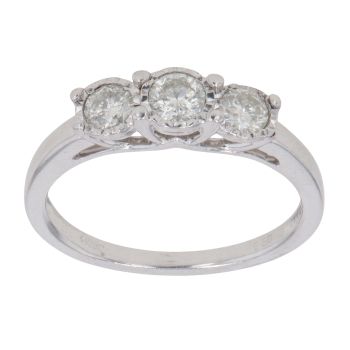 9ct Yellow Gold 0.50ct Brilliant Cut Diamond Trilogy Ring