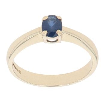 9ct Yellow Gold Single Stone Sapphire Ring