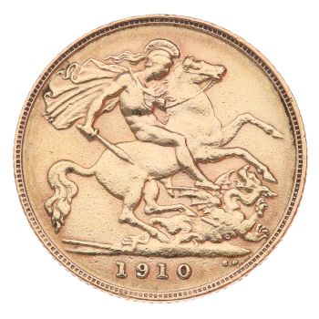 1910 Edward VII Large Head UK Half Sovereign Coin