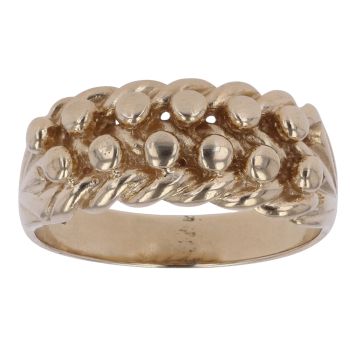 9ct Yellow Gold Two Row Keeper Ring
