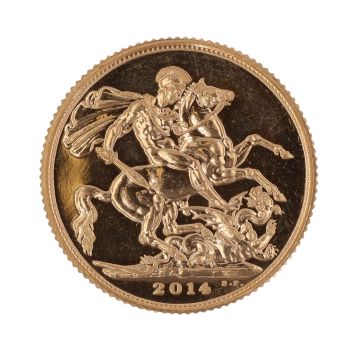 2014 Elizabeth II Fourth Portrait UK Full Sovereign Coin