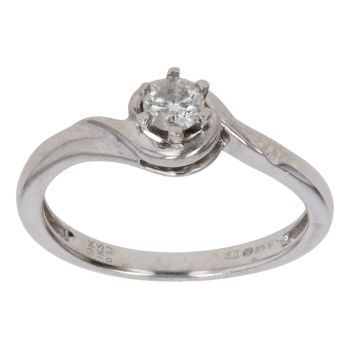 9ct White Gold 0.17ct Brilliant Cut Diamond Solitaire Ring