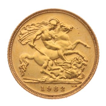 1982 Elizabeth II Half Sovereign Coin