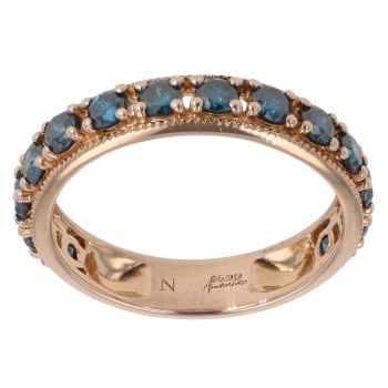 18ct Rose Gold 0.90ct Blue Diamond Eternity Ring