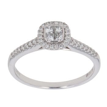18ct White Gold 0.39ct Brilliant and Mixed Cut Diamond Cluster Ring