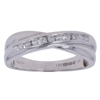 18ct White Gold 0.25ct Brilliant Cut Diamond Crossover Ring