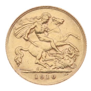 1910 Edward VII Large Head UK Half Sovereign Coin