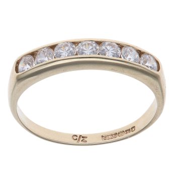 9ct Yellow Gold Cubic Zirconia Half Eternity Ring