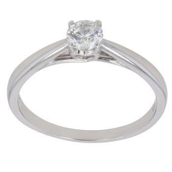 9ct White Gold 0.33ct Brilliant Cut Diamond Solitaire Ring