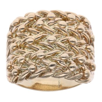 9ct Yellow Gold Four Row Keeper Ring