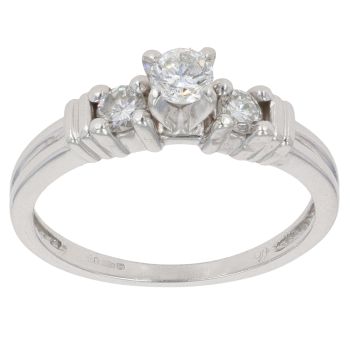 Platinum 0.50ct Brilliant Cut Diamond Trilogy Ring
