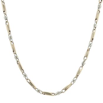 9ct Yellow and White Gold Fancy Chain 18"
