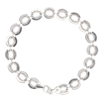 9ct White Gold Patterned Fancy Bracelet 7.5"