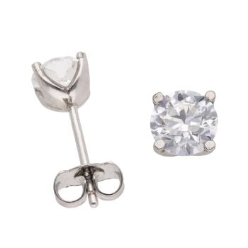 Platinum 1.61ct Brilliant Cut Diamond Stud Earrings