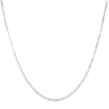 18ct White Gold Plain Box Chain 22"