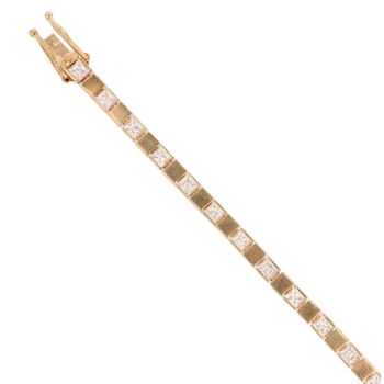 14ct Yellow Gold Cubic Zirconia Tennis Bracelet 7.5"