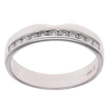 9ct White Gold 0.25ct Brilliant Cut Diamond Half Eternity Ring
