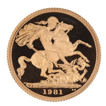 1981 Elizabeth II Decimal Portrait UK Full Sovereign Coin