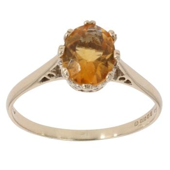 9ct Yellow Gold Citrine Single Stone Ring