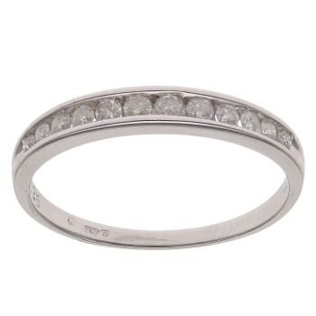 18ct White Gold 0.25ct Brilliant Cut Diamond Half Eternity Ring