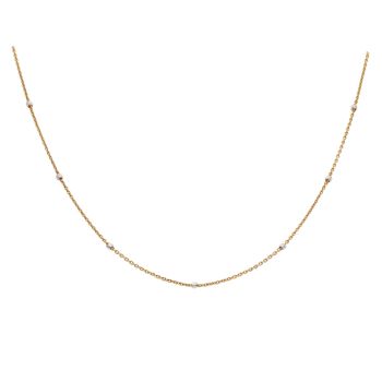 22ct Yellow and White Gold Bead Chain 16"