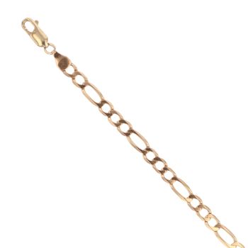 9ct Yellow Gold Figaro Bracelet 7.5"