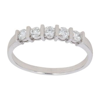 Platinum 0.50ct Brilliant Cut Diamond Five Stone Ring