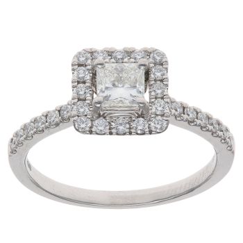 Platinum 0.85ct Brilliant Cut Diamond Cluster Ring