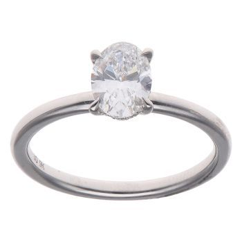 9ct White Gold 1.15ct Oval Cut Lab Grown Diamond Solitaire Ring