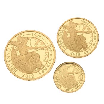 2019 The Britannia Premium UK Coins Set of 3 with Proof