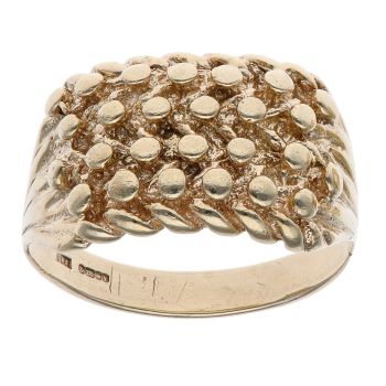9ct Yellow Gold Four Row Keeper Ring