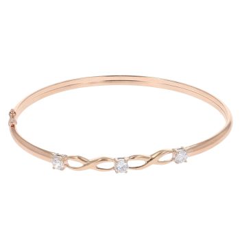 9ct Yellow Gold Cubic Zirconia Three Stone Bangle