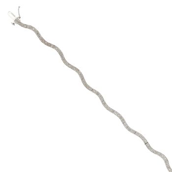 9ct White Gold 0.50ct Single Cut Diamond Bracelet 7"