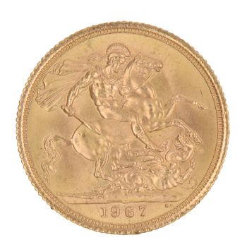 1967 Elizabeth II First Portrait UK Full Sovereign Coin