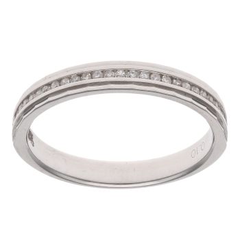 18ct White Gold 0.10ct Brilliant Cut Diamond Half Eternity Ring