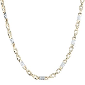 14ct Yellow and White Gold Greek Key Chain 24"