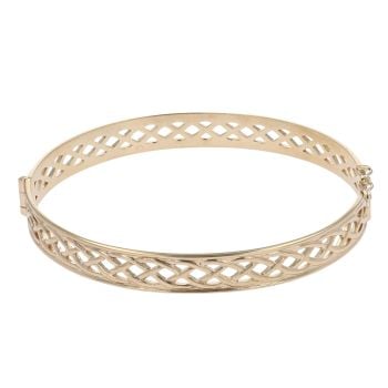 9ct Yellow Gold Celtic Hinged Bangle