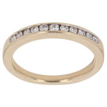 9ct Yellow Gold 0.25ct Brilliant Cut Diamond Half Eternity Ring