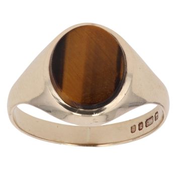 9ct Yellow Gold Tiger's Eye Signet Ring