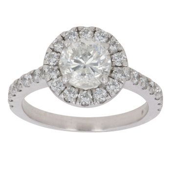 Platinum 1.25ct Brilliant Cut Diamond Cluster Ring