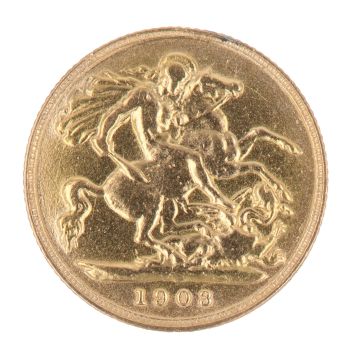 1903 Edward VII Large Head Half Sovereign Coin
