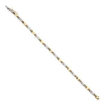 18ct Yellow And White Gold 0.80ct Brilliant Cut Diamond Bracelet 7"