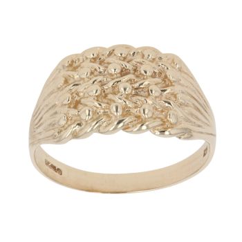9ct Yellow Gold Four Row Keeper Ring