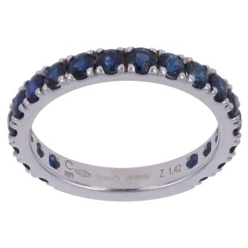 18ct White Gold Sapphire 3/4 Full Eternity Ring