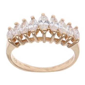 14ct Yellow Gold 0.99ct Marquise Cut Diamond Fancy Ring