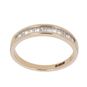14ct Yellow Gold 0.25ct Baguette Cut Diamond Half Eternity Ring
